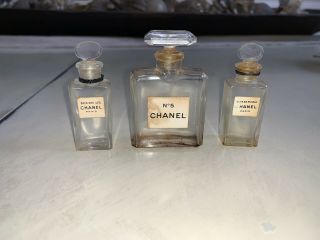 Vintage Chanel Perfume Mini Bottles No 5,  Bois Des Iles,  Cuir De Russie