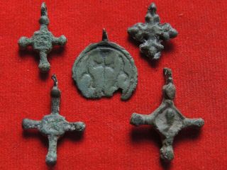 Ancient Bronze Religious Artifacts Of Kievan Rus 10 - 12 Centuries