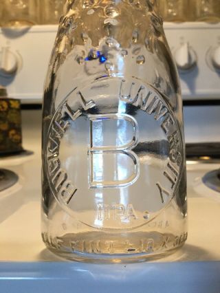 Vintage 1/2 Pt.  Bucknell University Milk Bottle