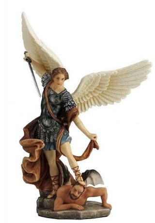 7.  5 " Saint Michael Standing Over Demon W/ Sword Archangel Arcangel Miguel Santo