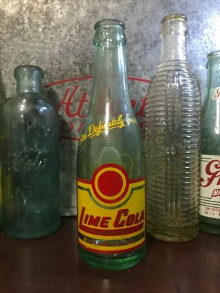 Rare Vintage Lime Cola Soda Bottle Cedartown Ga Georgia 7 Fl Ozs