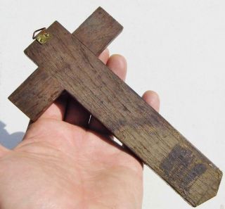 Antique Irish Catholic Wall Crucifix Cross Gilt Bronze Jesus Christ Corpus 7 