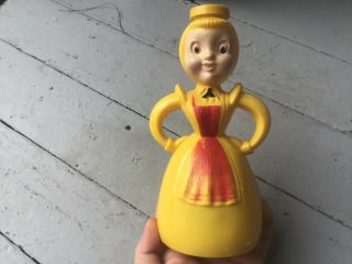 Vintage Yellow Plastic Merry Maid Laundry Clothes Sprinkler Bottle