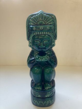 Vintage Mexican Ceramic Kahlúa Bottle Green Ceramic Collectacle Decanter Mexico