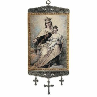 Blessed Virgin Mary Our Lady Of Mount Carmel Icon Large Size Tapestry Icon Banne