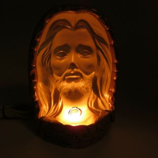 Vintage Jesus Christ 3d Table Lamp - Ceramic Night Light Shadow Bust Head