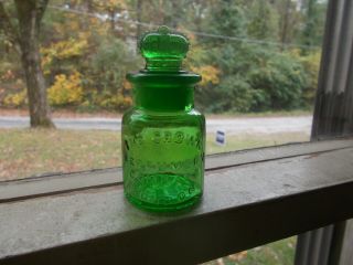 Emerald Green Crown Perfumery Co London Salts Bottle With Crown Stopper