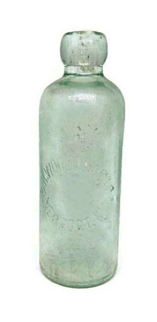 Antique Woodbury Newport Ky Kentucky Hutchinson Bottle Blob Top Soda Hutch Soda