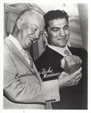 Rocky Marciano & President Dwight D Eisenhower 8x10 Photo Boxing Picture