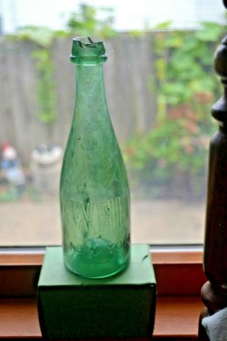 Light Green Pontil C.  Whittemore,  York Soda,  Mineral Water Or Beer Bottle