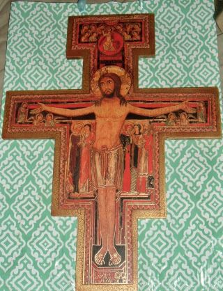 16 Inch San Damiano Crucifix Wooden Cross St Saint Francis Franciscan