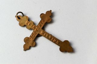 ⭐ antique French crucifix,  religious cross bronze,  pendant 3