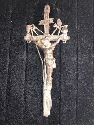 Antique Monastery Tools Of Passion Cross Crucifix Metal Jesus Rare Bronze ?