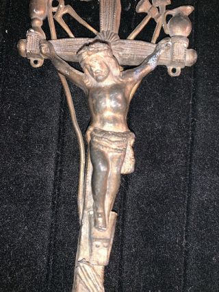 ANTIQUE MONASTERY TOOLS OF PASSION CROSS CRUCIFIX METAL JESUS RARE Bronze ? 3
