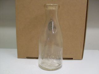Rare Embossed J.  S.  Rowley Dairy Quart Milk Bottle Canton Illinois W/original Cap