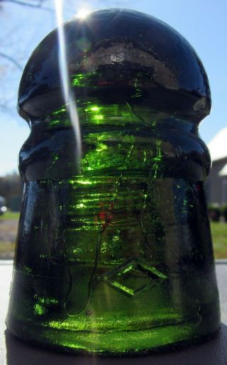 Cd 102 (pony) Diamond Glass Insulator - 7 - Up Green