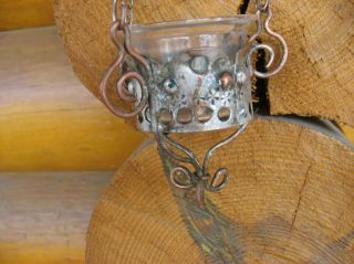 Оld Russian,  Lamp for Icon,  Lampada Orthodox Antique bronze with glass 2