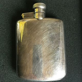 James Dixon & Sons Antique Silver Plated 4oz Hip Flask Made In England