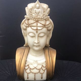 Vintage Hindu Shiva God Buddha Bust Statue Sculpture Resin Figurine Decor