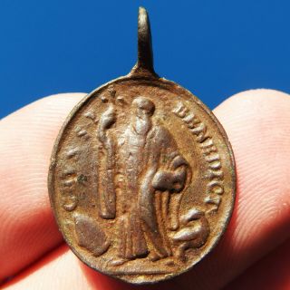 Rare St Benedict Cross Medal Antique Exorcism Protection Against Evil Charm
