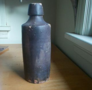 1830s Privy Dug Stoneware Root Beer Bottle Crude Hand Thrown Odd Style