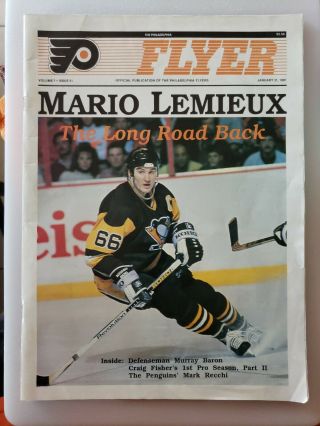 1991 Philadelphia Flyers Vs Pittsburgh Penguins Game Program Mario Lemieux