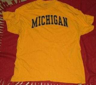 Yellow Michigan Wolverines T - Shirt Men 