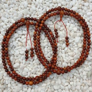 108 Beads Red Agathis Meditation Prayer 9 Mm King Of Wood (blood Dragon Wood)