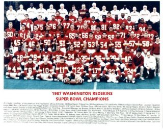 1987 Washington Redskins 8x10 Team Photo Football Nfl Picture Sb Champs