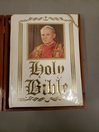 Vintage Nab Holy Bible Pope John Paul Ii Edition With Protective Box.
