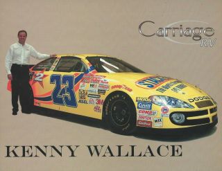 2003 Kenny Wallace 23 Nascar Winston Cup Series Dodge " Carriage Rv " Postcard