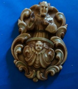 Antique French Holy Water Font,  “holy Communion St.  John "
