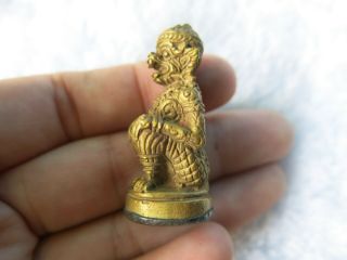Hanuman Statue Hindu Monkey Idol Bronze Bell Car Figurine Thai Boxing Amulet