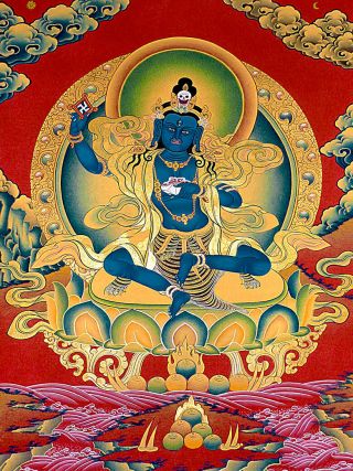25inch Buddhist Thangka Painting Tibet Bon Tradition Supreme Deity Drenpa Namkha