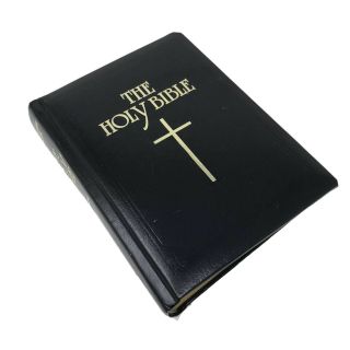 The Holy Bible Douay - Rheims Version 1989 Black Leather Tan Books And Pub,  Il