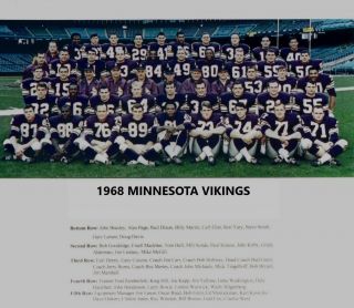 1968 Minnesota Vikings 8x10 Team Photo Football Nfl Picture