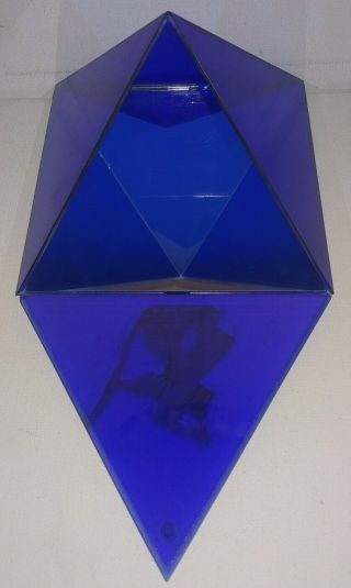 KHEOPS Wishing Pyramid Cobalt Blue Glass Pewter Wizard Design Mirror Floor 5.  75 