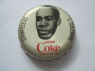 1965 Coca - Cola Bottle Cap - Cfl Football - Calgary Stampeders - L.  Coleman