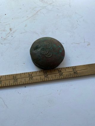 Vintage 1800s Early Rustic Copper Glass Quart Ball Jar Lid Pre Zinc RARE 2