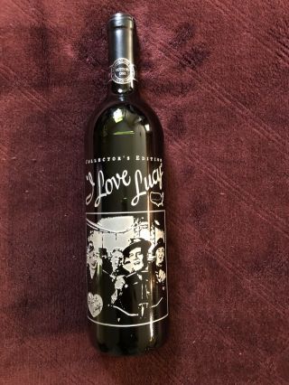 Celebrity Cellars I Love Lucy Silver Etched Wine Bottle