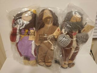3 Vintage Bible Dolls Moses,  Queen Ester,  Jesus -