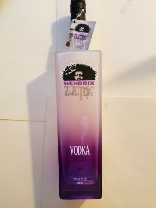 Jimi Hendrix Electric Vodka Bottle With Hang Tag Hard To Find 750 Ml
