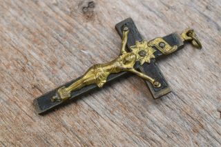 ⭐ antique crucifix pendant,  bronze ⭐ 2