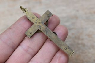 ⭐ antique crucifix pendant,  bronze ⭐ 3