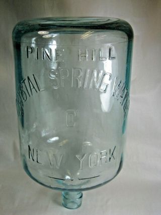 Antique Pine Hill Crystal Springs,  Ny - 5 Gal.  Glass Water Bottle - Dated 1924