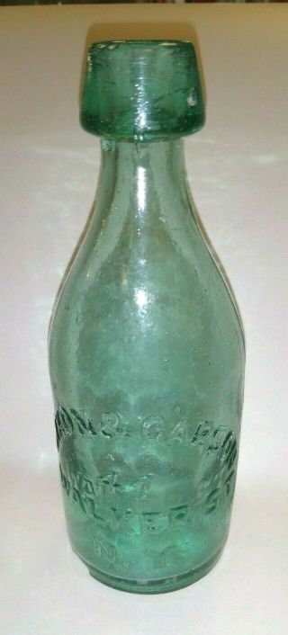 Antique Dixon & Carson Green Soda Bottle York