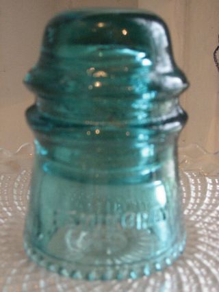 Antique Turquoise Green Glass Insulator Hemingray No 16