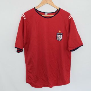 David Beckham 7 England Red Unofficial Rare Jersey Shirt Made In U.  K Xl