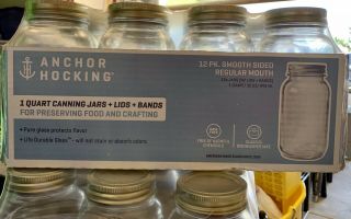 Anchor Hocking Mason Jars 32 oz 12 Pack Quart Canning Regular Mouth 2