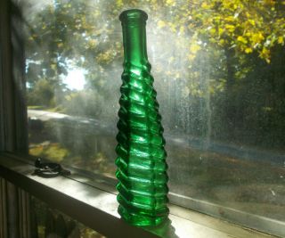 Emerald Green S&p (stickney & Poor Boston 6 Sided Spiral Ring Peppersauce Bottle